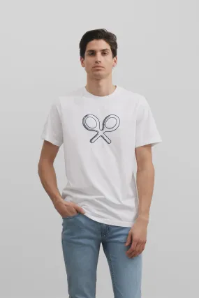 Silbon Camiseta raqueta bordada